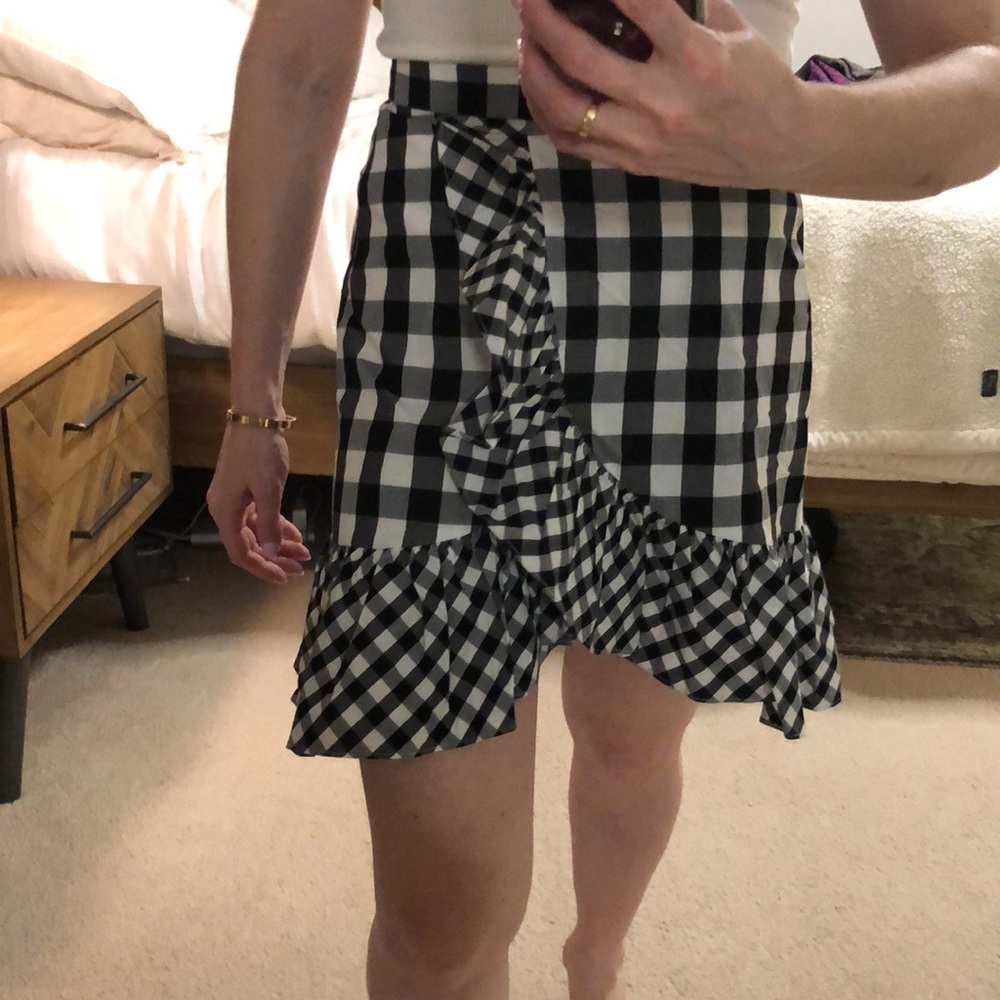 J. Crew gingham ruffle skirt